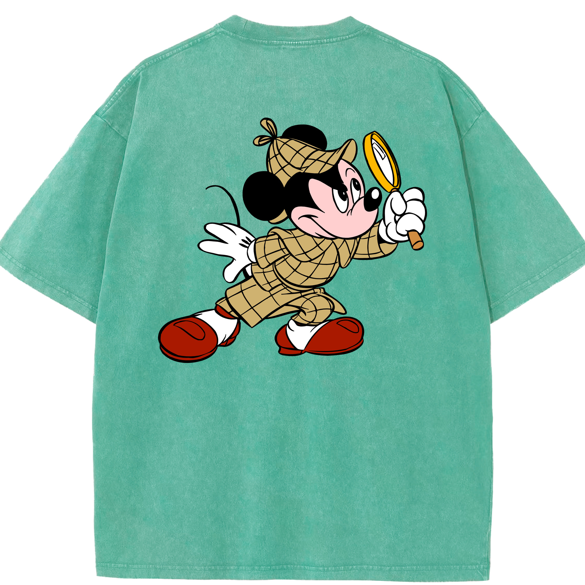 （画像用） ミッキーマウス Mickey Mouse 綿100% ヴィンテージ風 半袖Tシャツ（背面プリント）